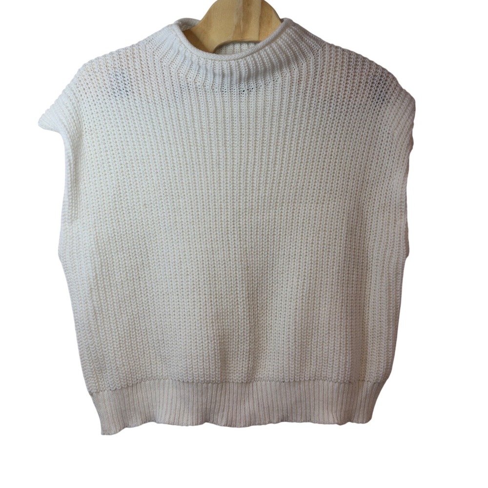 Eloquii Women's Ribbed Sleeveless Mock Roll Neck Sweater Vest Size 26/28 Preppy